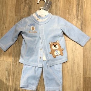 🧸First Impressions “Cute Like Daddy”’3 pc Velour Set 6-9 months🧸